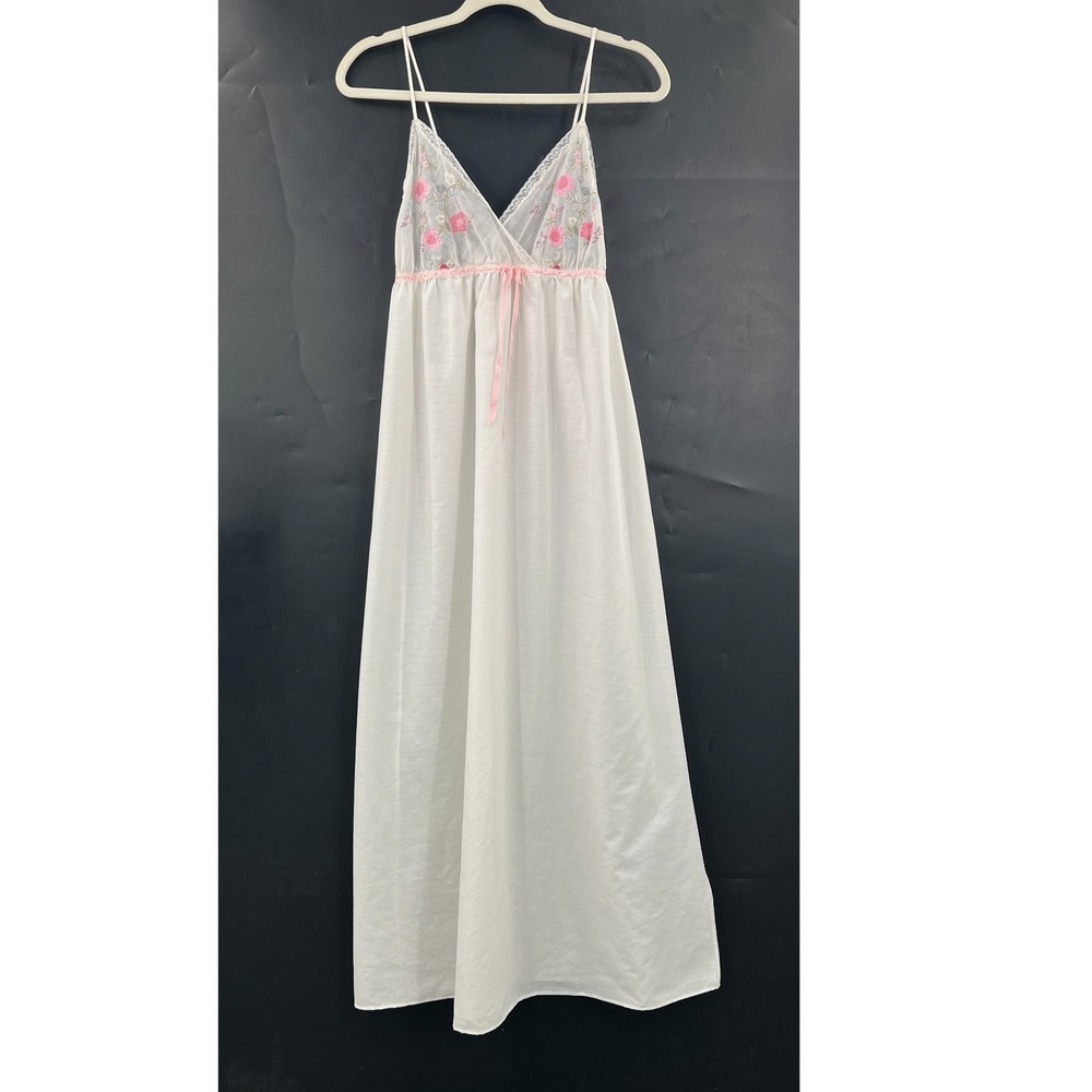Vintage 1970s‎ coquette boho fairycore slip dress floral emboirdered feminine - Picture 11 of 12